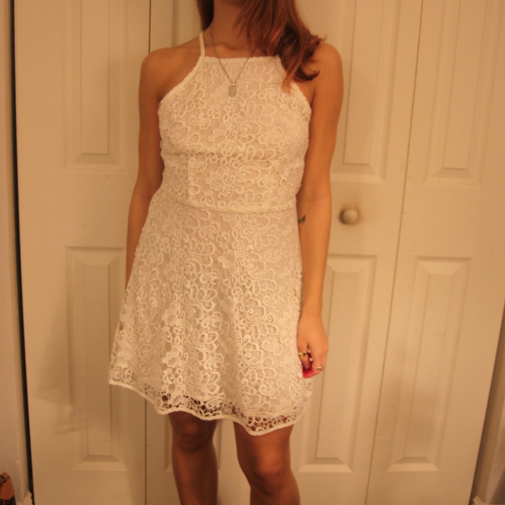 White floral print sundress